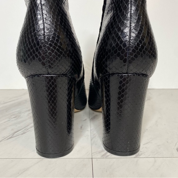 Marc Fisher Ulani Black Snake Print Leather Pointy Toe Bootie 11M - Picture 4 of 14